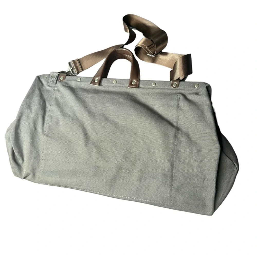 Line of Trade Mens Cotton Canvas Travel Bag Gray Brown